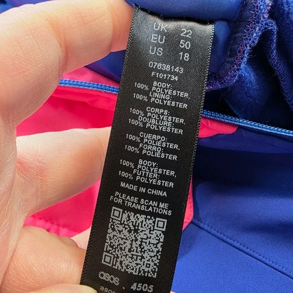 ASOS 4505 Snow Full Ski Suit Jumpsuit Pink Blue Colorblock Womens Size US 18 - Picture 11 of 12